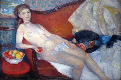 Akt mit Apfel von William James Glackens